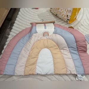 Rainbow Quilted Play Mat - Pastel Multi